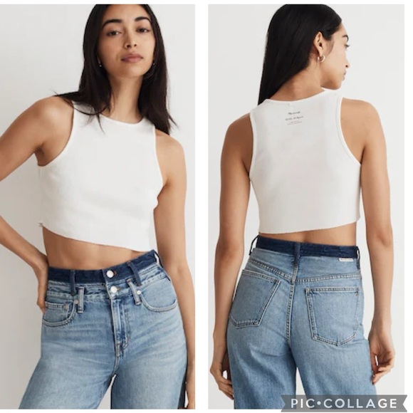 Madewell Tops - Madewell x Molly Dickson Raw Hem Tank Top White‎ XS